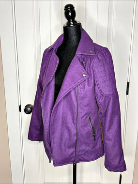 Yoki Outerwear Collection EST 2003 Purple Moto Jacket Women’s Medium Like New